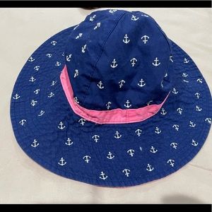 Carter's Baby Sun Hat Blue Pink Anchors Boat 2-4T